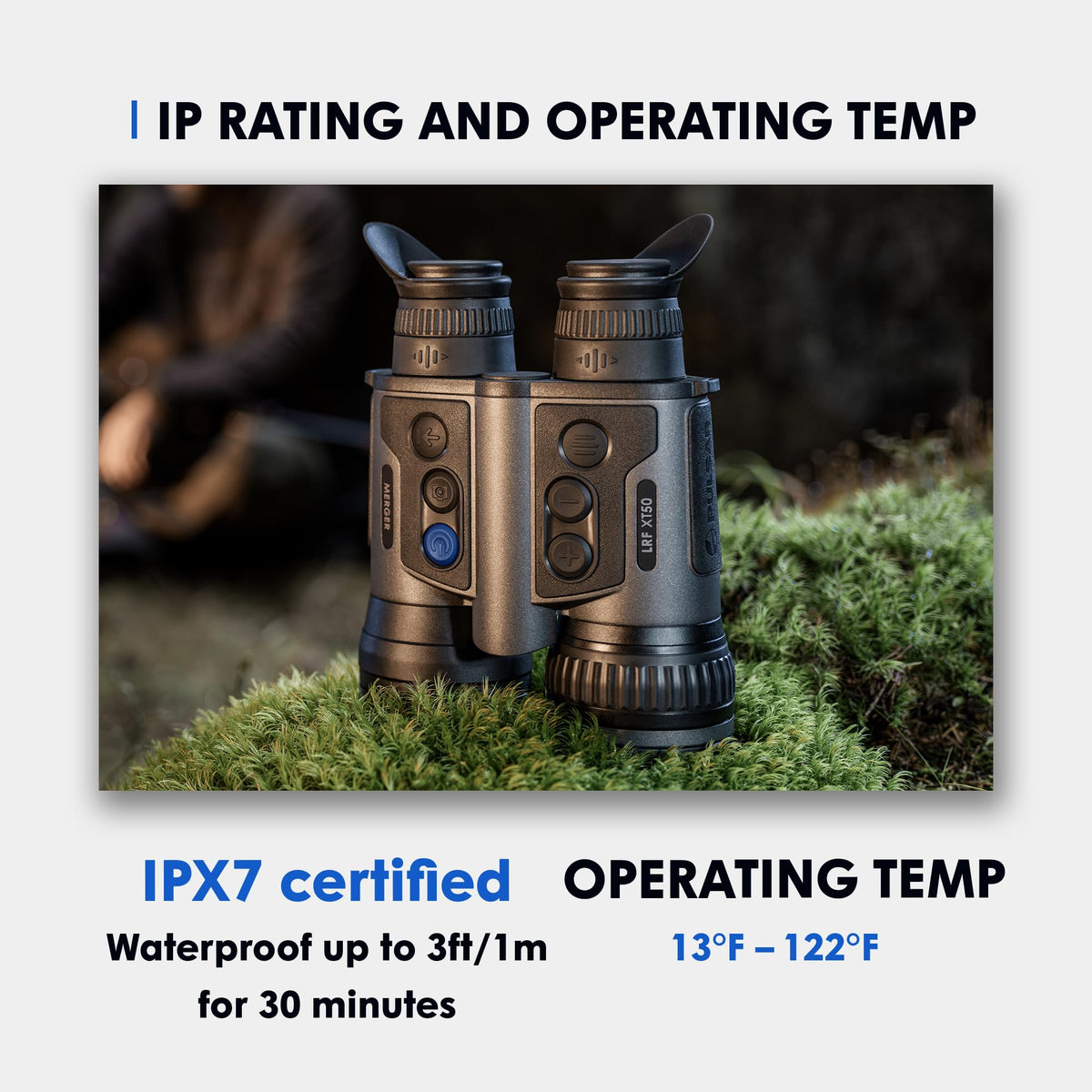 Pulsar Merger LRF XT50 IPX7 waterproof design for rugged weather