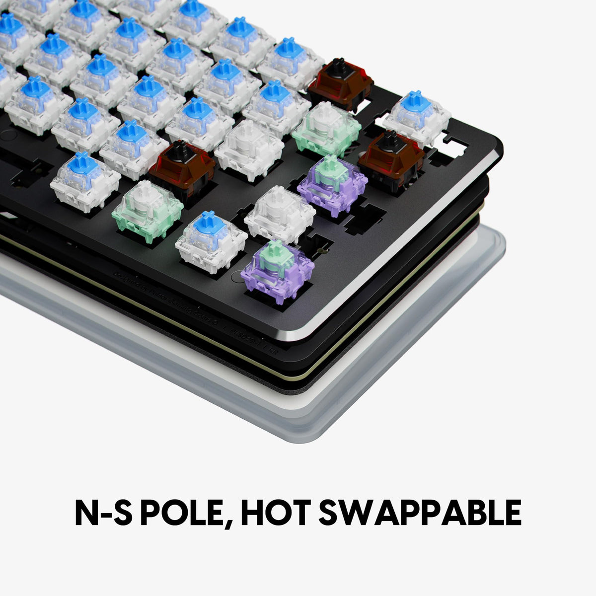 Pulsar PCMK3 HE60 PBT double-shot keycaps with fade-resistant legends.