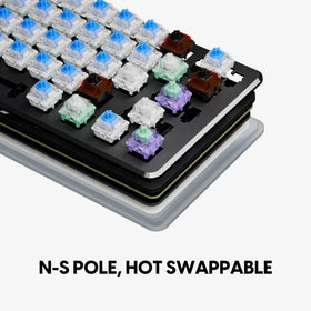 Pulsar PCMK3 HE60 PBT double-shot keycaps with fade-resistant legends.