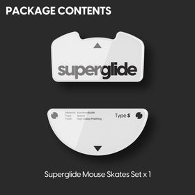 Pulsar Gaming Gears Superglide skates in a gaming setup showing consistent aim benefit