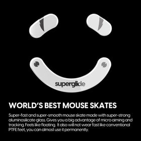Tempered-glass feet for DeathAdder V3 Pro Type-S offer long-lasting durability.