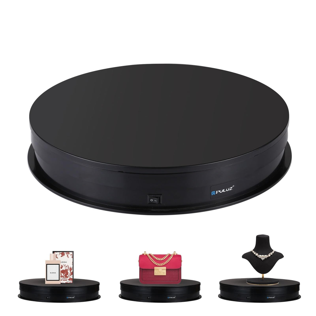 PULUZ 360 turntable stand on set for photography and video shoots