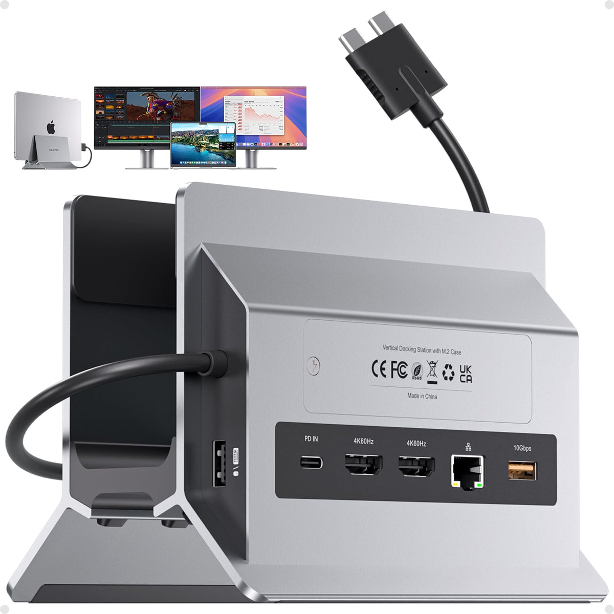PULWTOP docking station with dual 4K60 display for enhanced productivity