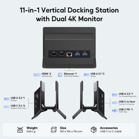 Pulwtop docking station back panel showing connectivity ports