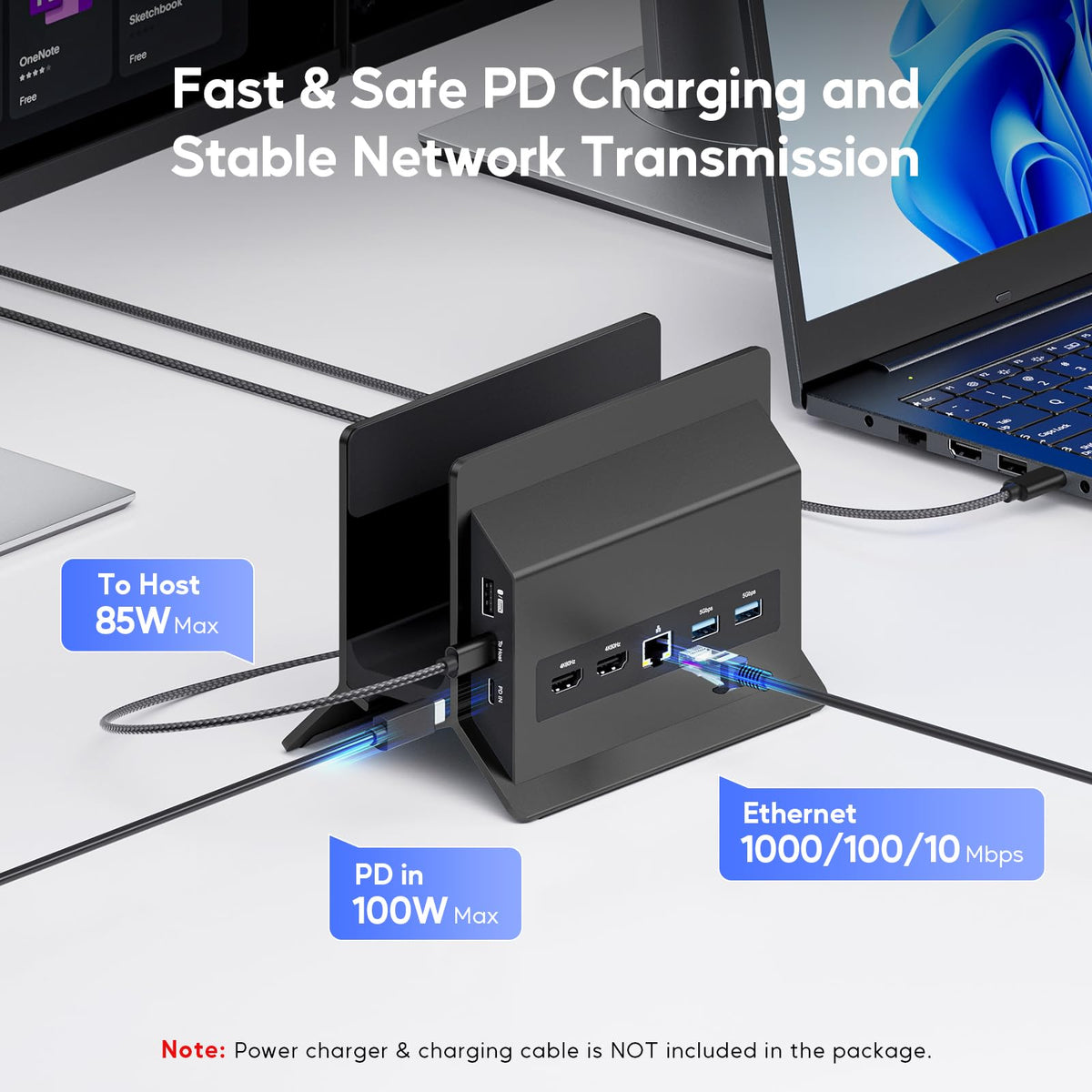 Pulwtop USB-C PD port showing power delivery up to 100W