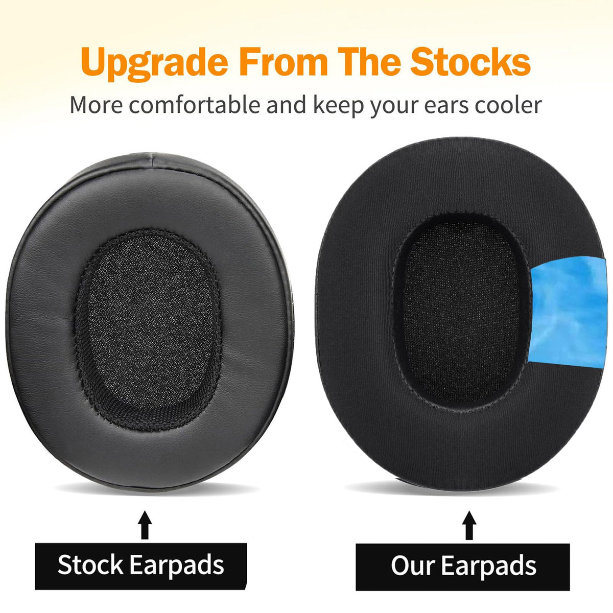 Pumyog pads mounted on Skullcandy Crusher Evo demonstrating compatibility and improved fit