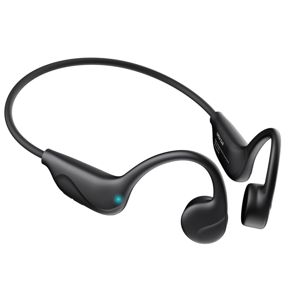 Pupabiflor front view on-ear fit showing open-ear comfort and secure sport design