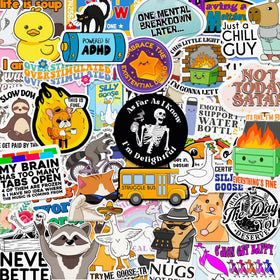 Puraesla 225-piece sticker pack adds personality to laptops and water bottles.