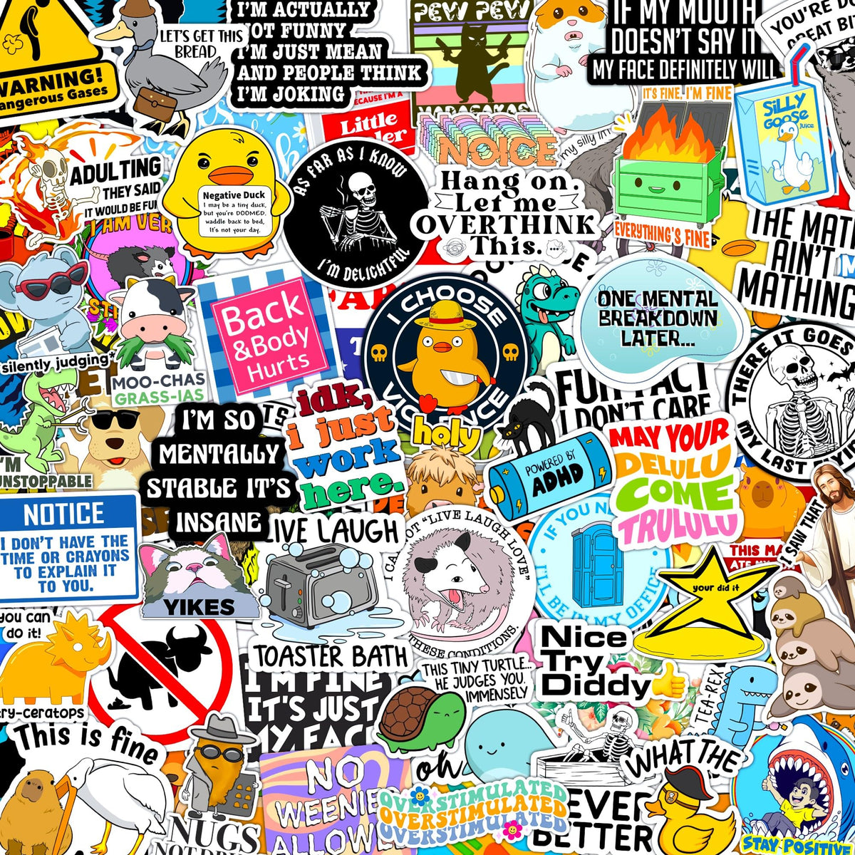 Puraesla funny stickers for laptop designs add waterproof personalization.
