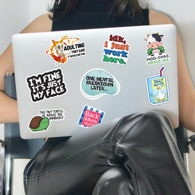 Puraesla hard hat sticker shown on safety helmet with fun mood.