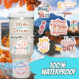 Puraesla journal stickers with uplifting phrases for brighter notes and planners