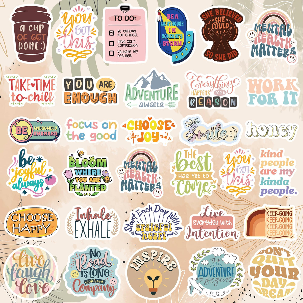 Puraesla notebook stickers to enliven scrapbooks with positive vibes