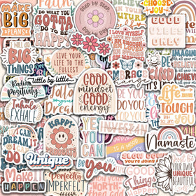 Puraesla vision board motivational stickers on a laptop, boosting motivation and style