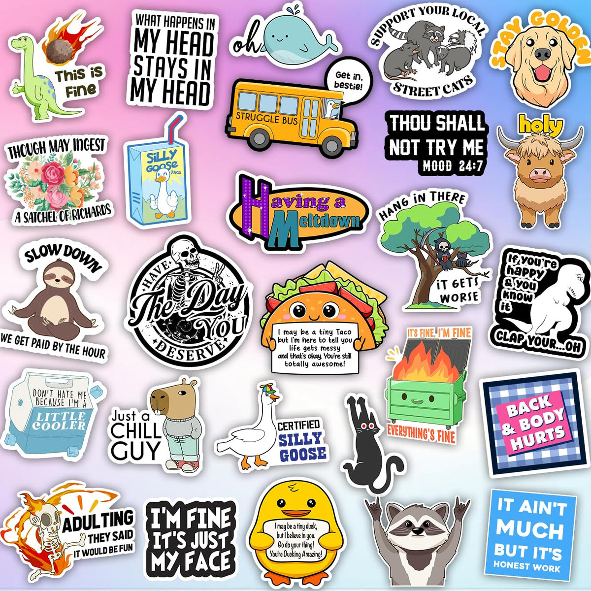 Puraesla laptop stickers stay put on smooth, clean surfaces.