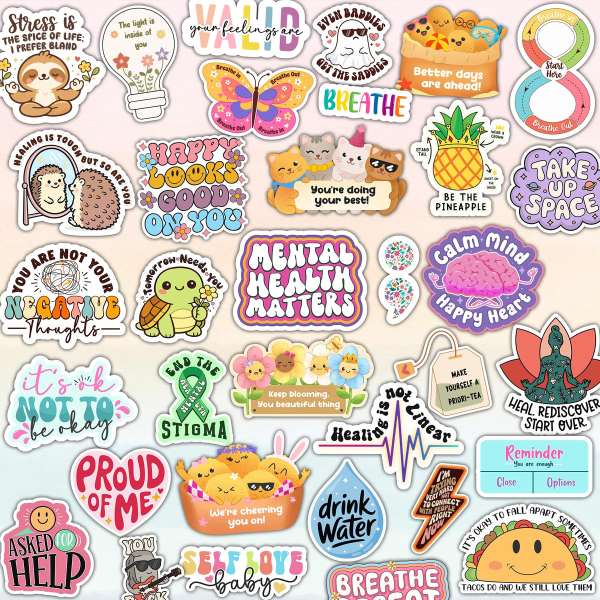 Puraesla stickers for water bottle bring color and encouragement on the go.