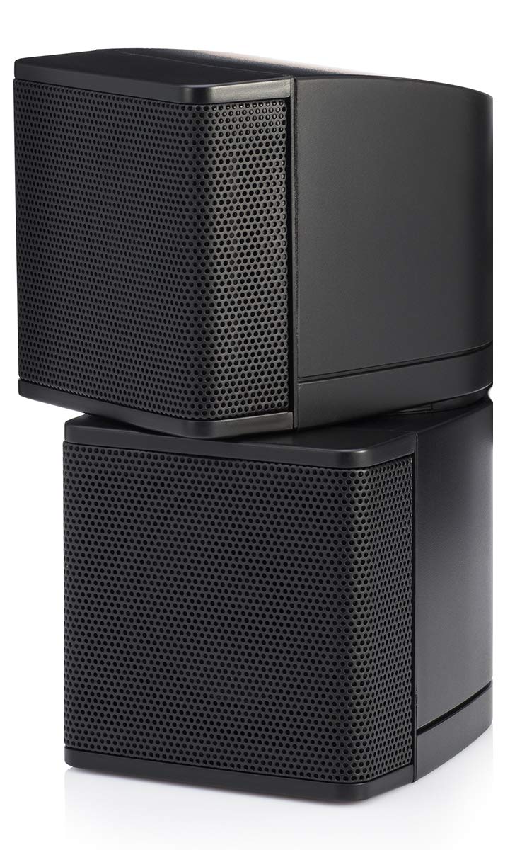 Metal grille on each cube protects the 2.5-inch driver while keeping visuals sleek.