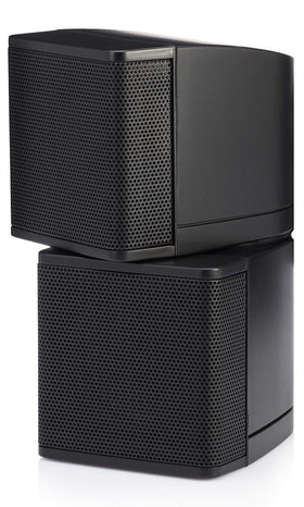 Metal grille on each cube protects the 2.5-inch driver while keeping visuals sleek.