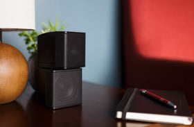 Pure Resonance Audio MC2.5B right cube swivels to tailor audio focus.