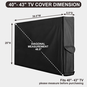 PureFit outdoor TV cover back view shielding the TV from moisture and dust