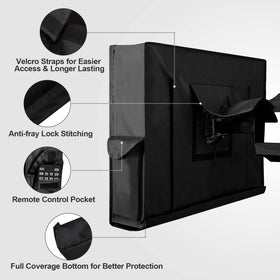 PureFit outdoor TV cover with sealed bottom provides full protection