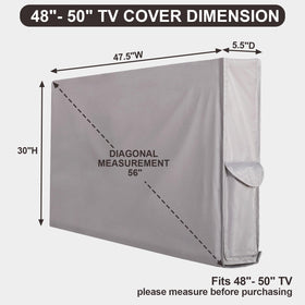 PureFit TV cover with sealed bottom blocks wind-driven moisture and debris