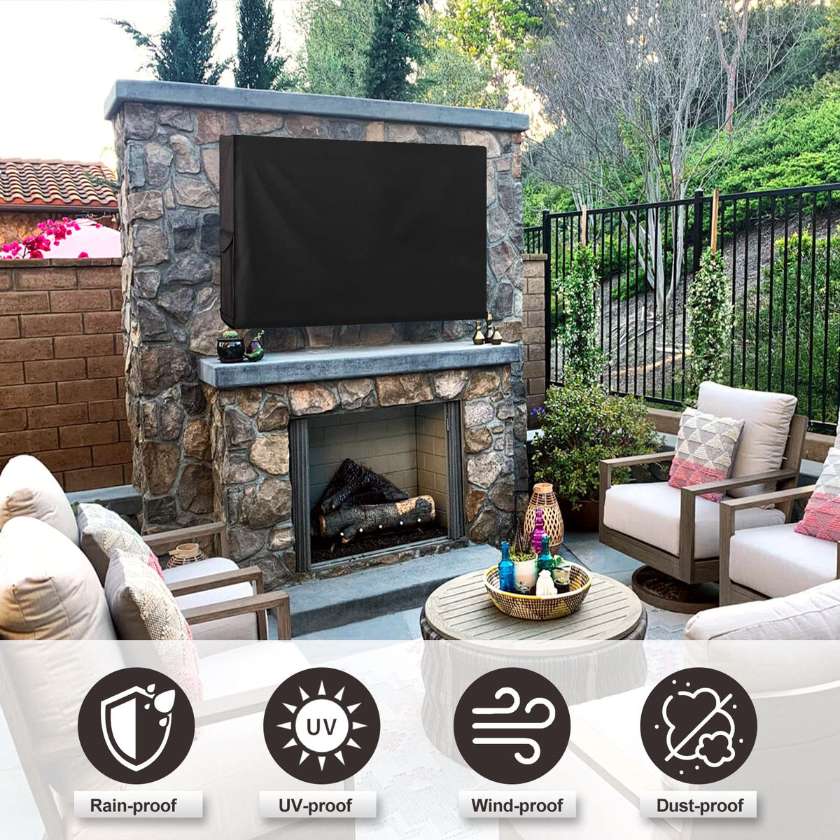 PureFit size comparison graphic illustrating fit for 55–58 inch TVs benefit