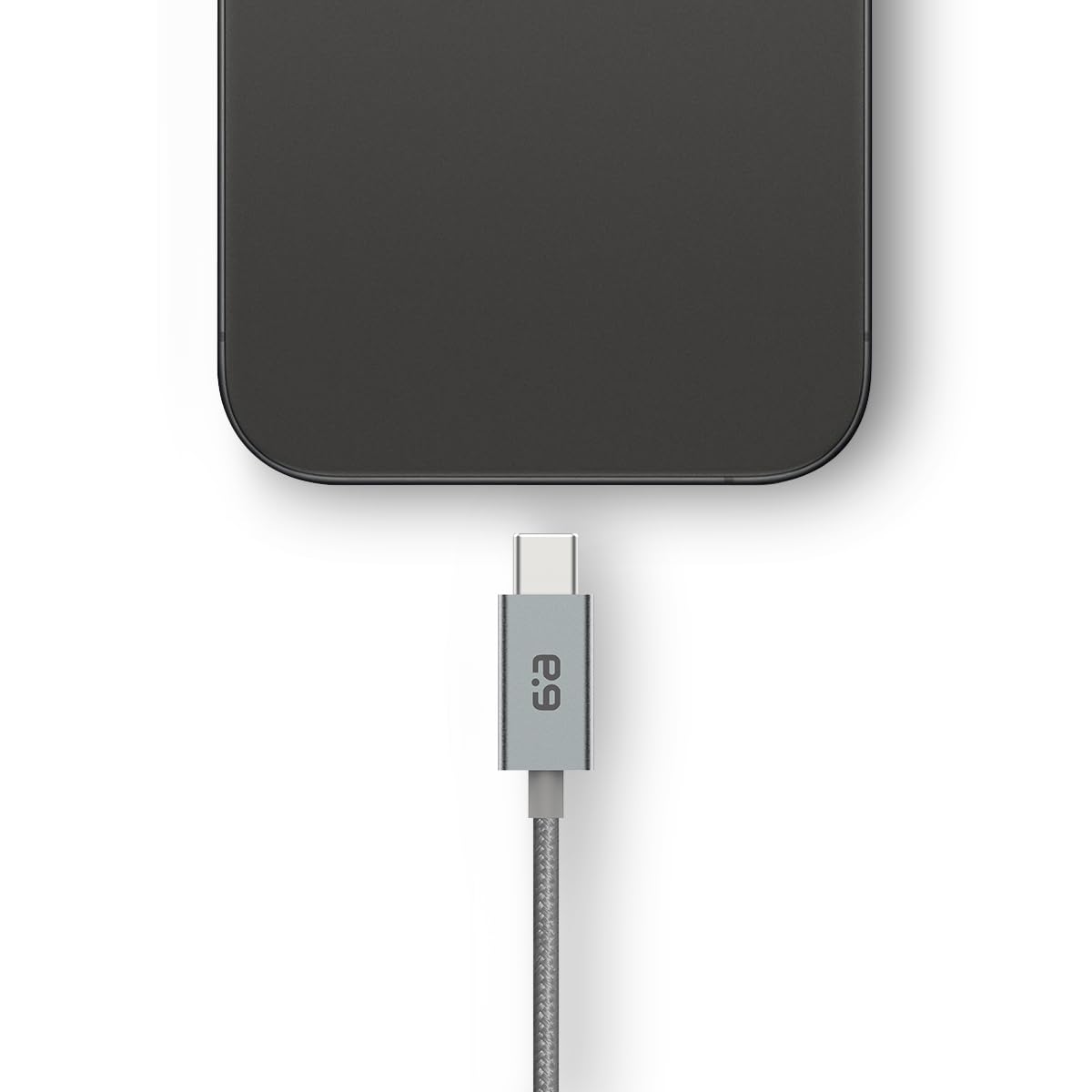 PureGear cable charging phone from laptop showing convenient long reach and flexible placement