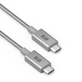 PureGear cable laid beside ruler showing 10ft length for extended reach and convenient placement