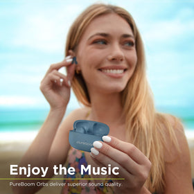 PureGear PureBoom Glacier Blue in-ear design for comfortable listening