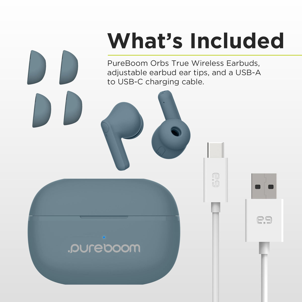 PureGear PureBoom Glacier Blue worn during commutes for hands-free listening