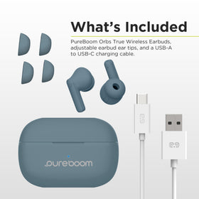 PureGear PureBoom Glacier Blue worn during commutes for hands-free listening