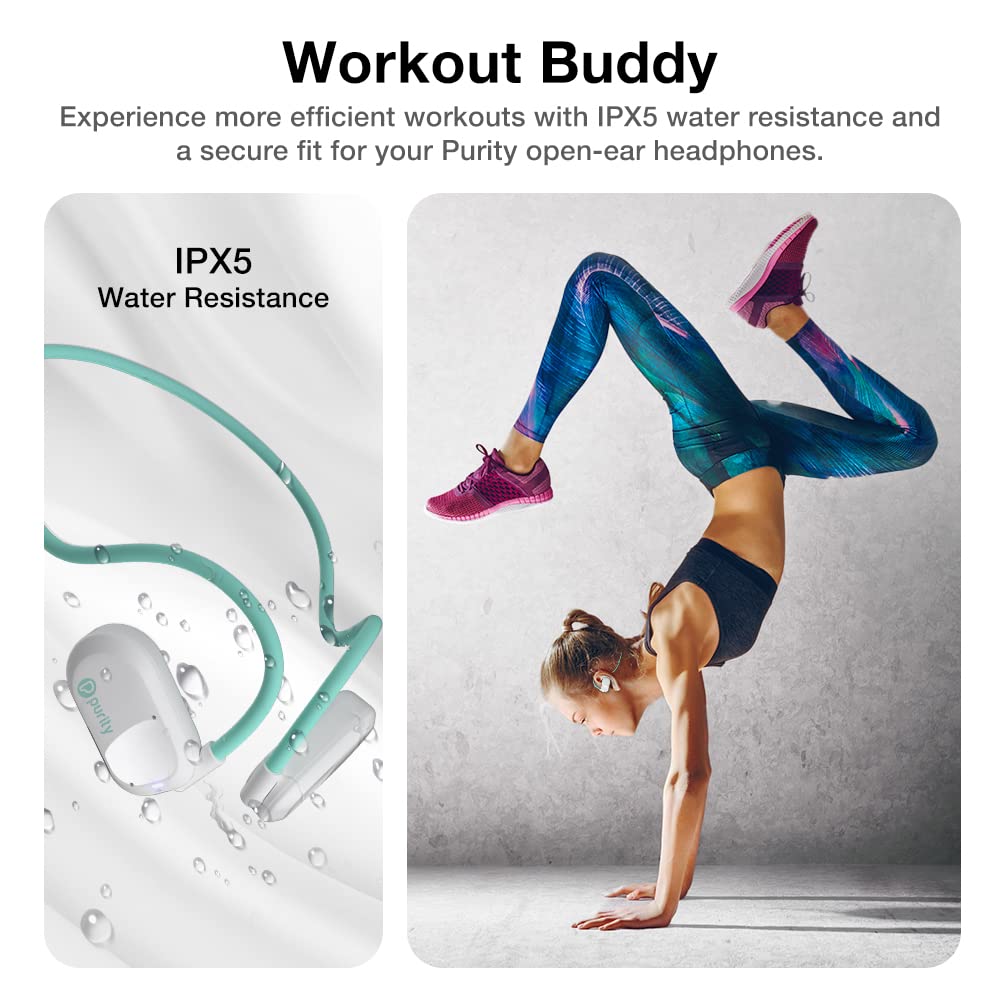 Purity Air Open Ear headphones deliver rich sound from 15mm drivers.