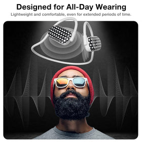 Purity Air Open Ear Headphones dual microphone close-up highlighting call clarity