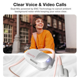 Purity Air Open Ear Headphones dual mics for clear calls.