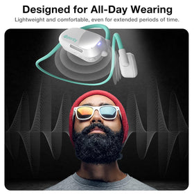 Purity Air Open Ear headphones in outdoor setting emphasizing ambient awareness.