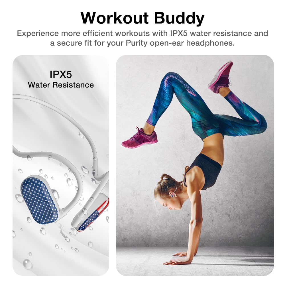 Purity Air next to a smartphone showing scale and compact portability for travel convenience