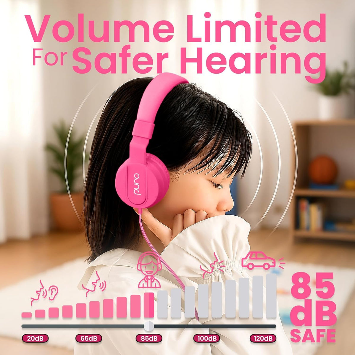Puro Sound Labs close-up of soft ear cushion demonstrating comfortable padding
