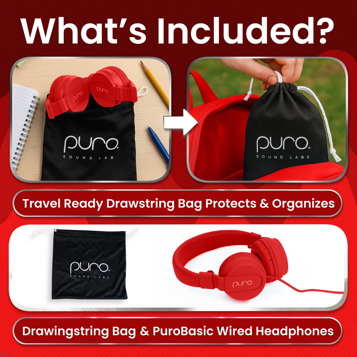 Puro Sound Labs connected to tablet showing compatibility for learning and entertainment