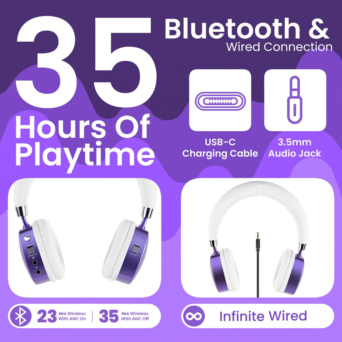 85 dB volume limit protects kids while maintaining clear audio.