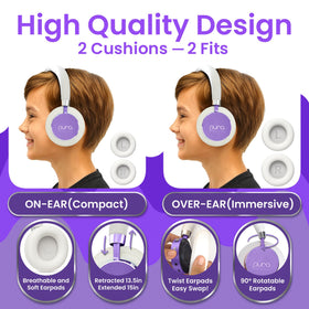 Travel case with BT2200 Plus purple headphones for protection on trips