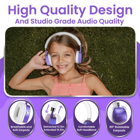 Headphones offer up to 30-foot wireless range for flexible use.