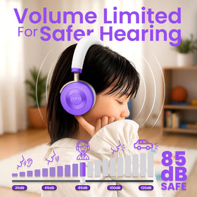 JuniorJam Plus 85 dB limiter helps manage listening levels with clear audio.
