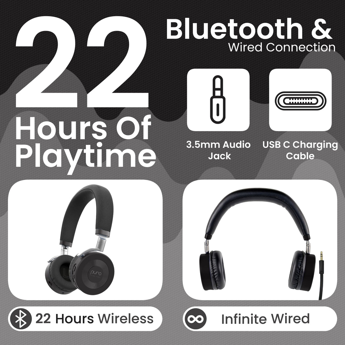 Puro Sound Labs JuniorJam Plus wireless Bluetooth connection delivering reliable, tangle-free listening
