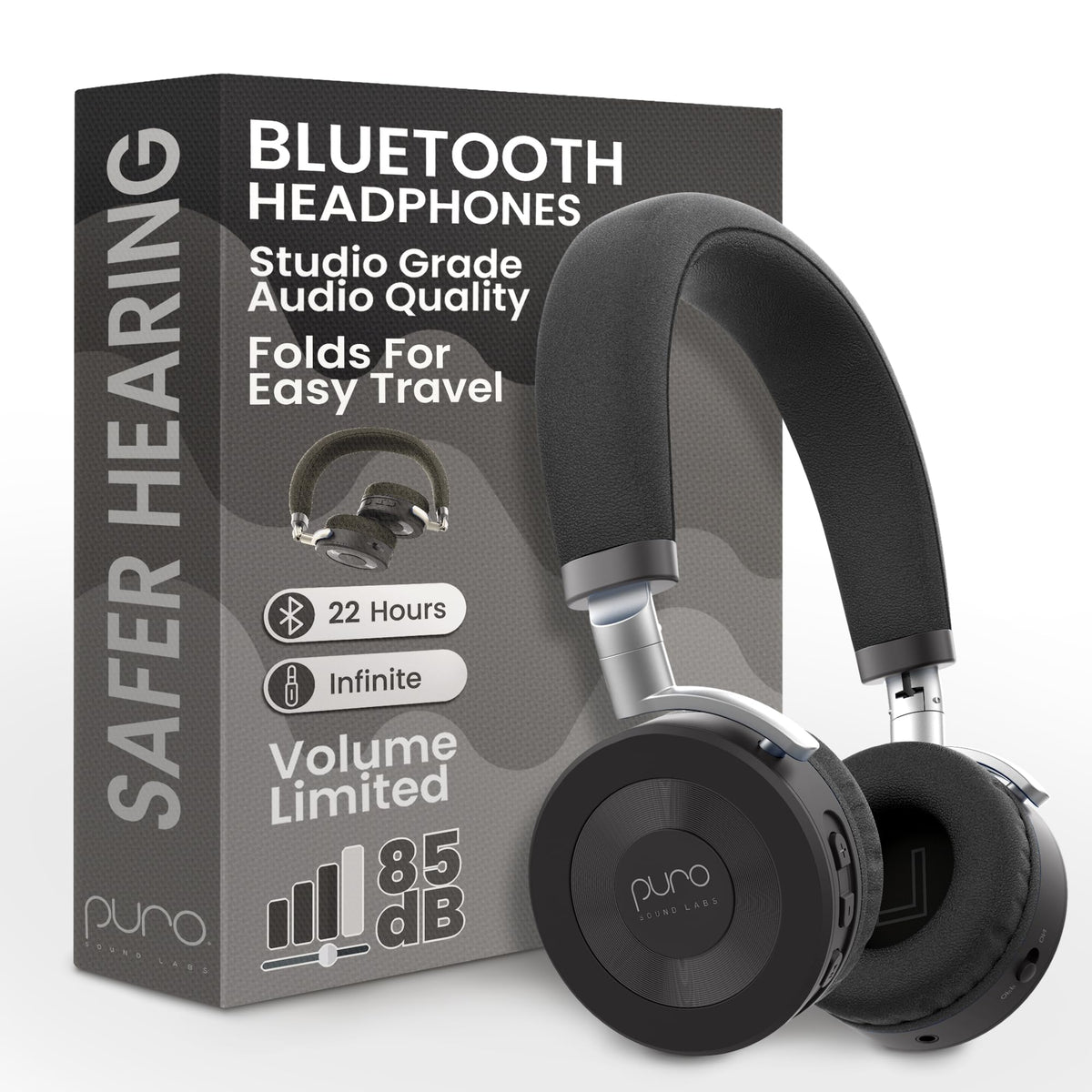 Puro Sound Labs JuniorJam Plus on-ear adjustable design for growing kids and comfortable listening