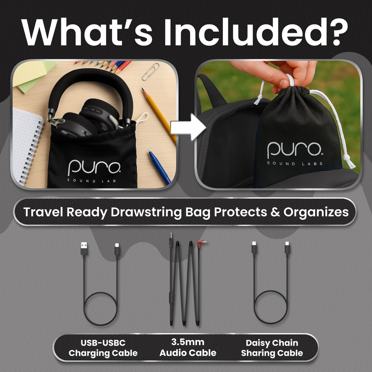 Puro Sound Labs JuniorJam Plus packaging with easy setup and quick charging