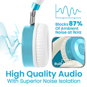 Bluetooth connection on JuniorJam Plus teal headphones for seamless pairing