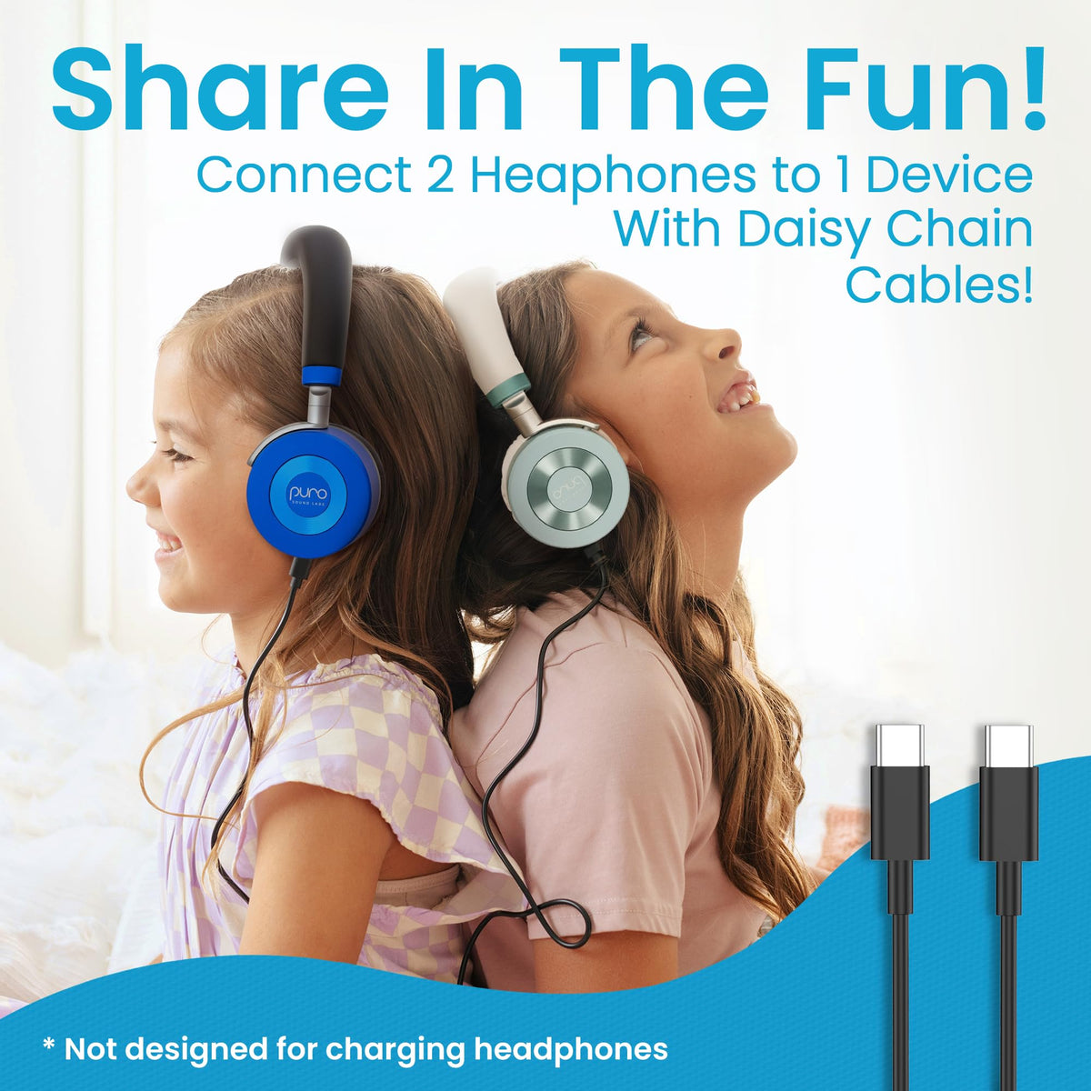 Soft leather ear cups of JuniorJam Plus teal headphones for long study sessions