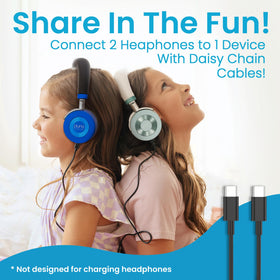 Soft leather ear cups of JuniorJam Plus teal headphones for long study sessions