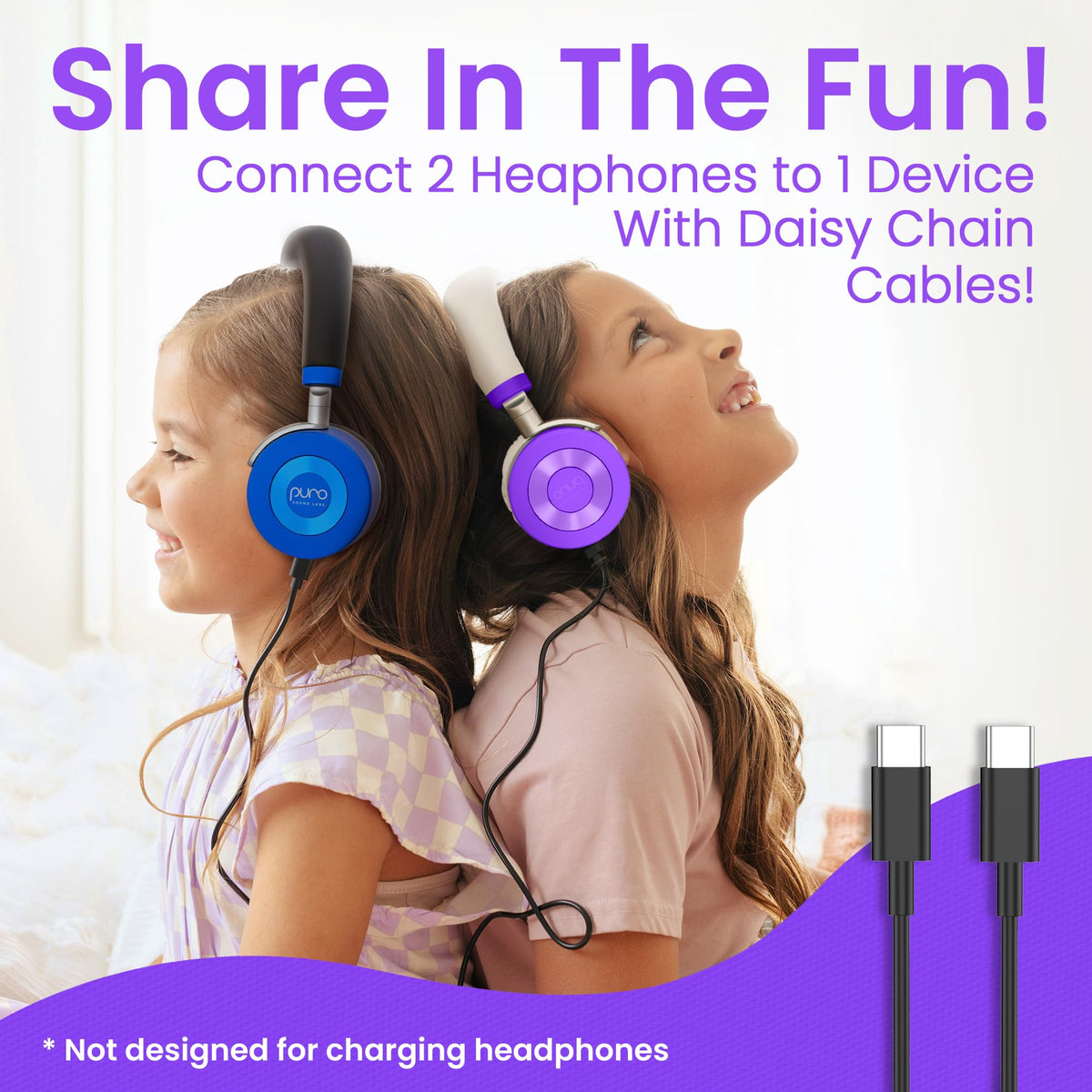 USB-C charging on JuniorJam Plus delivers faster power for longer use.