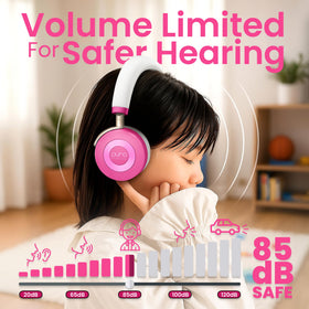 JuniorJam Plus wireless headphones with Bluetooth 5.1 for classroom use.